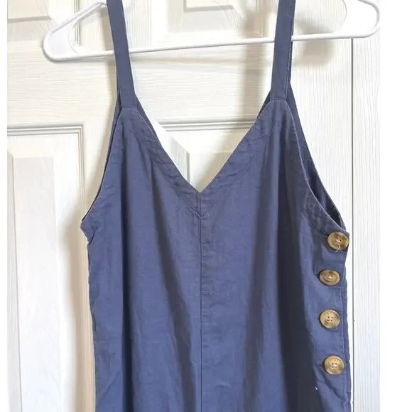 Urban Outfitters Marta Blue Linen Blend Sleeveless Jumper Size Small - Picture 3 of 8